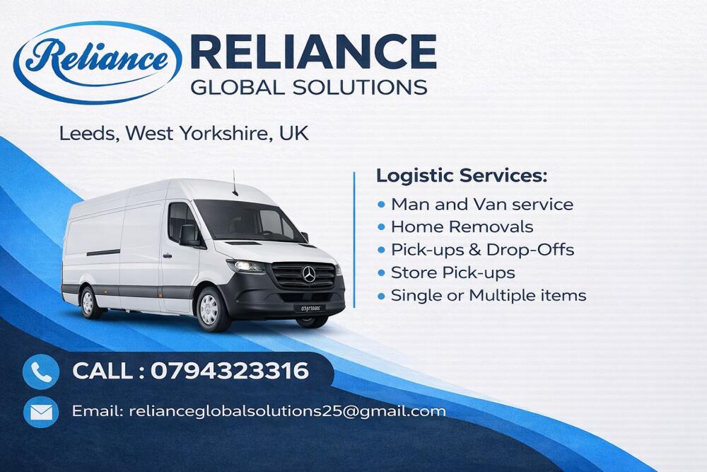 RELIANCE GLOBAL SOLUTIONS LTD, Leeds man and van reference image 1
