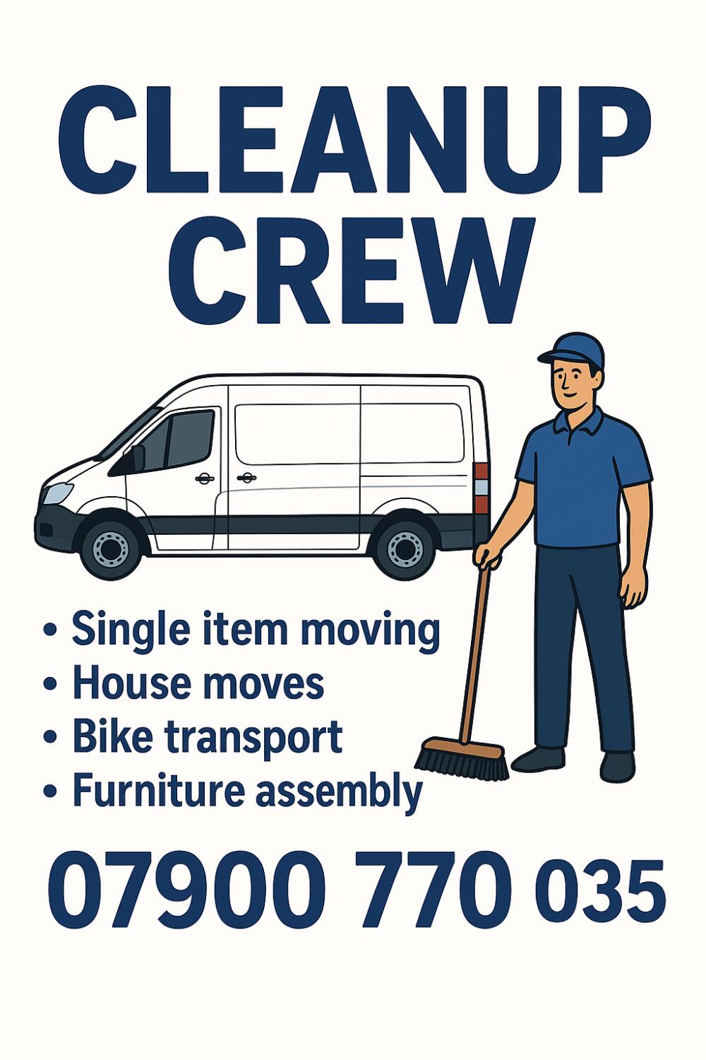 Cleanup crew, London man and van reference image 1